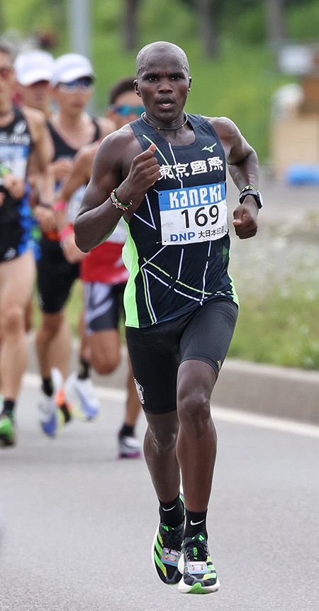 昨年の北海道マラソンで優勝したルカ・ムセンビ選手（伊丹恒撮影）