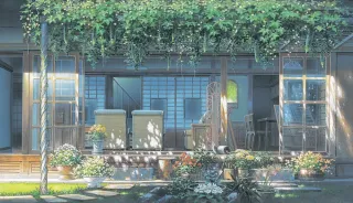 <新・山本二三展 アニメーション美術の創造者>③時をかける少女「ゴーヤ棚」=2006年 日差しの強さ 光の陰影に