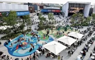 子ども連れ、万博をゆるり散策 広い会場、遊具も人気