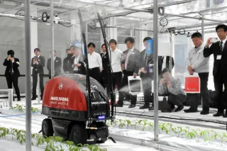 農薬噴霧ロボット導入　クボタのBP内農業施設　「作業時間75％減狙い」
