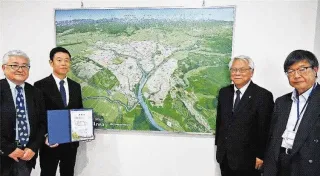 市周辺鳥瞰図2点 旭川市立大に寄贈 北海道地図