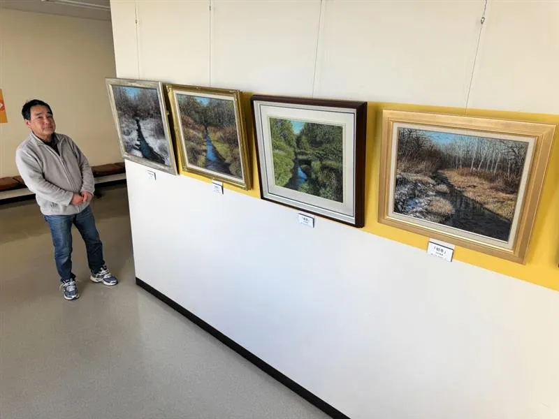 宍戸雅博さんの油絵展。「季節の移ろい」に心を寄せて