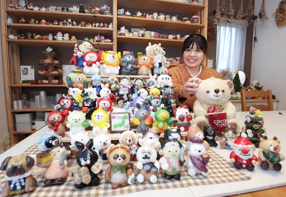 帯広・玉沢さん最高賞 全国キャンドルコン手ごね部門 47都道府県の人形