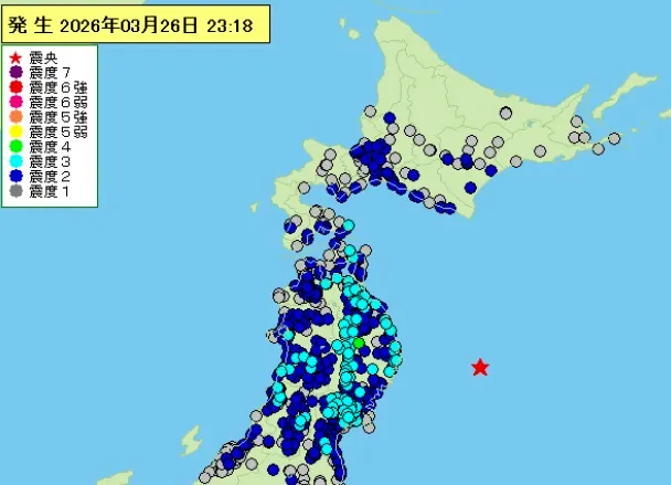 函館で震度3　津波の心配なし
