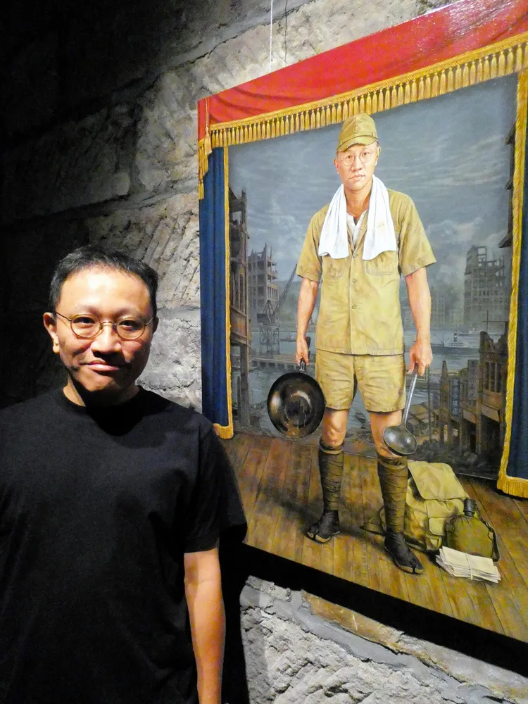 【激レア‼︎】 ギャラリーチュアン 筌美術 額装 2個セット 台湾 現代アート 戦争と食」皮肉とユーモア交え 台湾の現代美術家チェン・チンヤオ