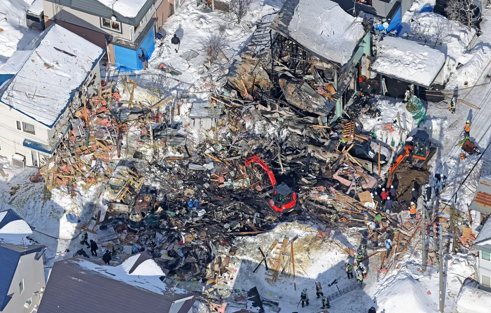 半径130メートルで建物38棟に被害　札幌・手稲の住宅爆発　窓破損やシャッター変形