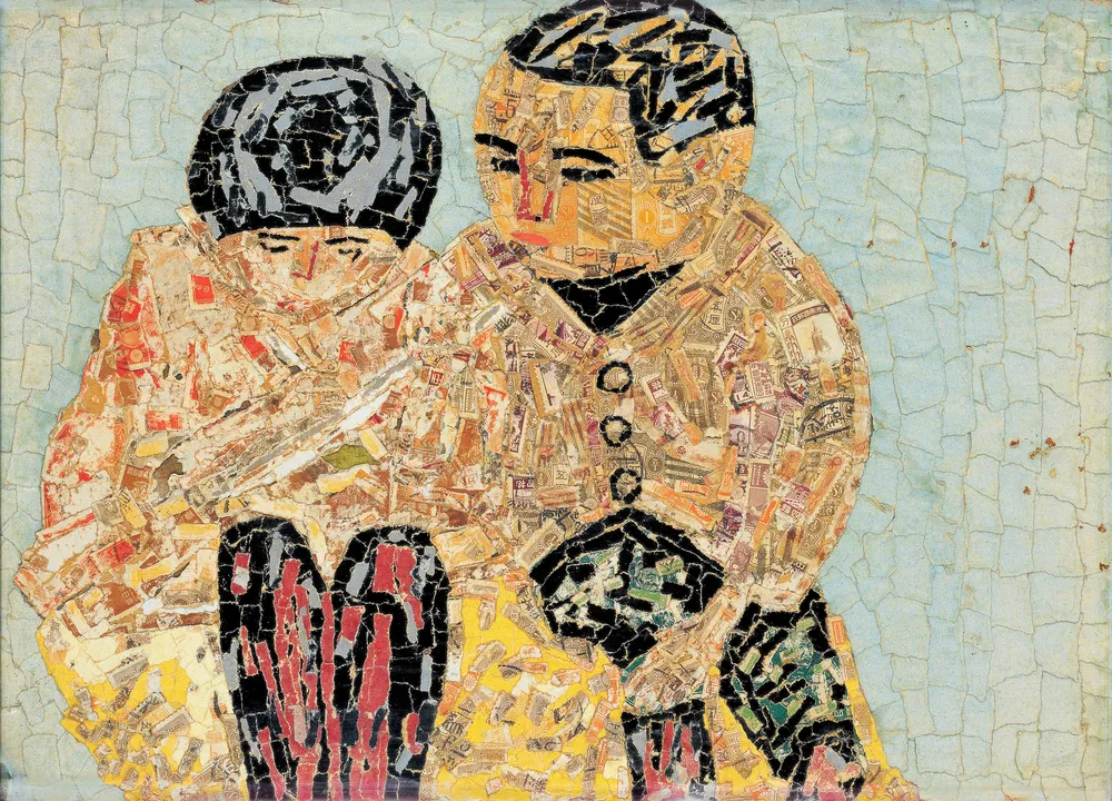 山下清。シルクスクリーン。皇居前広場126/300 なかなか出てこない作品