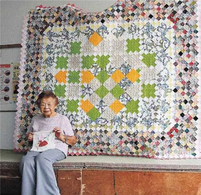パッチワークキルト 94歳鈴木さんが大作 ベッドカバー完成：北海道新聞