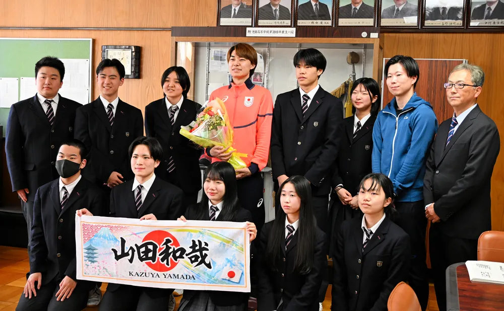 五輪出場の山田和哉選手、母校・池田高で生徒と交流 技術の大切さ語る