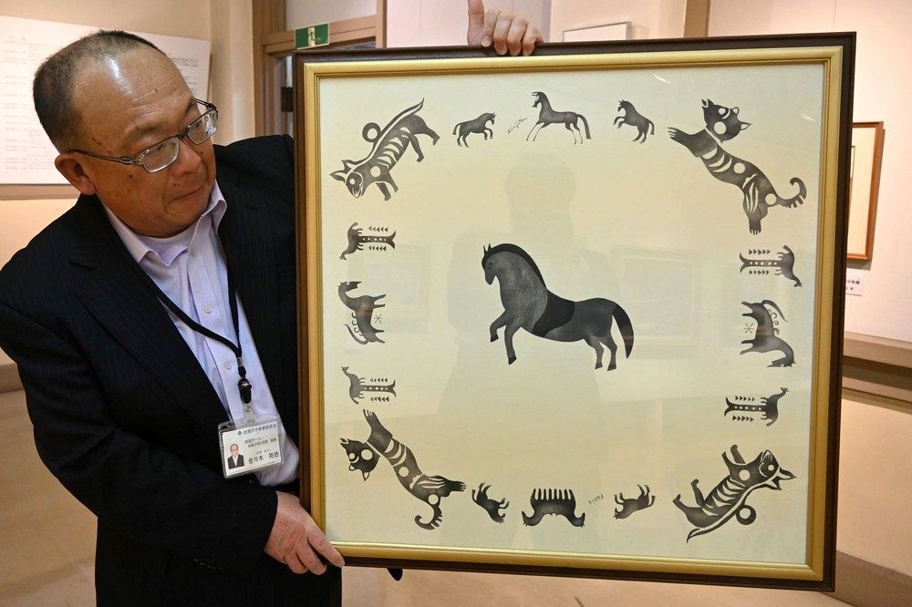 リトグラフ絵画「馬９頭」 - 美術品