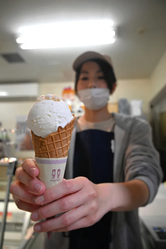 町産ブランド米「うりゅう米」を使ったアイスクリーム「雨竜米あいす」