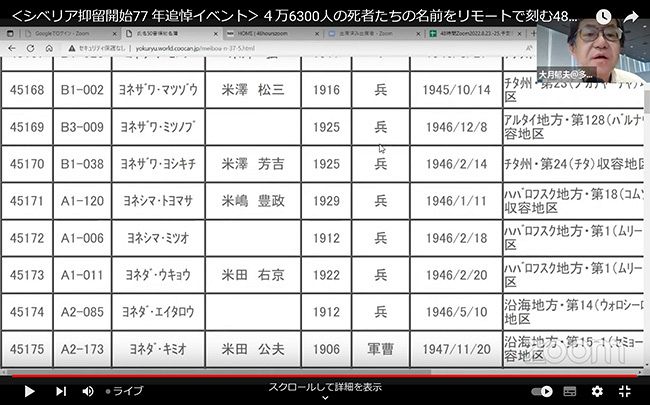 デジタル発＞シベリア抑留犠牲者の名前読み上げて追悼 読み手は一人