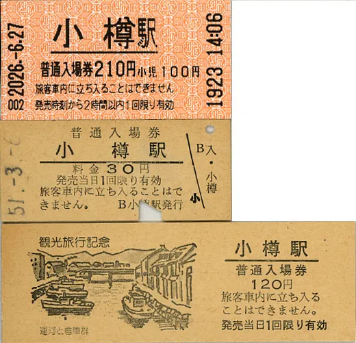 しりべし 鉄道いま昔＞㊾小樽駅の入場券・切符 思い出の一枚、IC化で