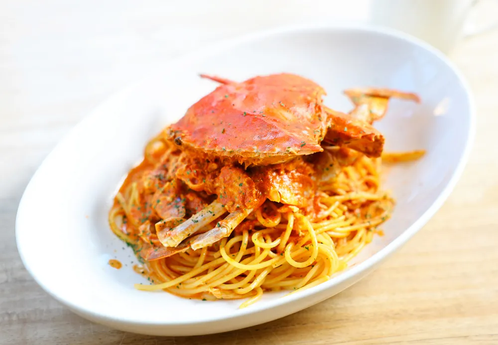 見栄え 出来栄え＞渡り蟹のトマトクリームパスタ CAFE&FOODS KEY WEST