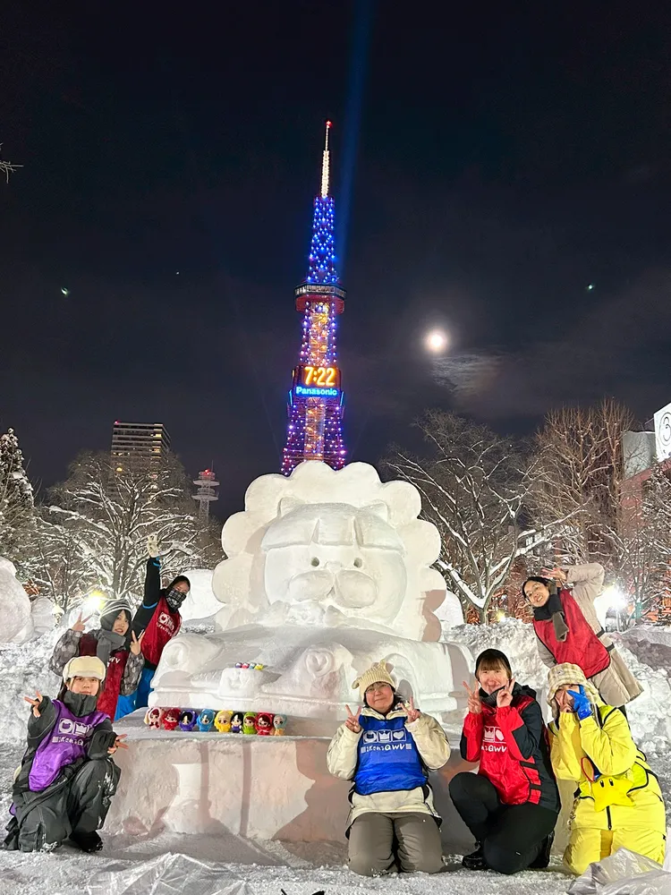 市民雪像1位は「OWVの躍進追うライオン」 第76回さっぽろ雪まつり