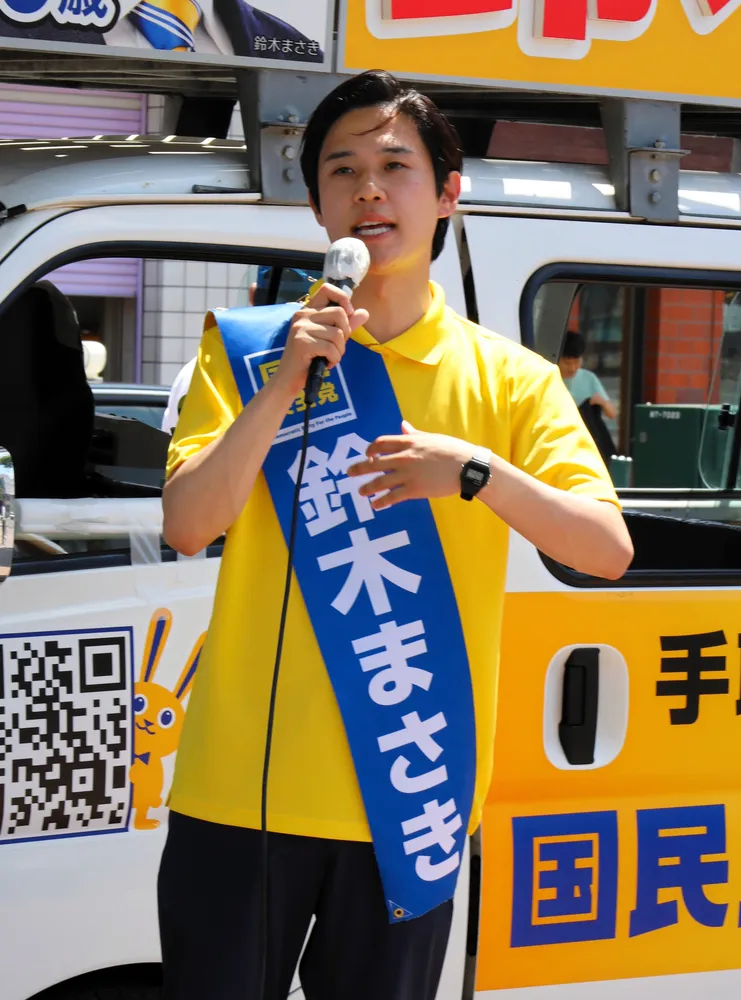 経済明るくする賃上げ効果強調 国民・鈴木氏、岩見沢で街頭演説
