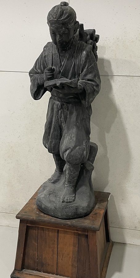 二宮金次郎像　昭和レトロ 二宮金次郎像 昭和レトロ 彫刻・オブジェ