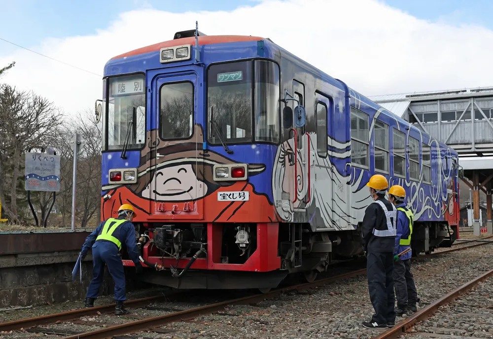 ふるさと銀河線　サボ　銀河鉄道999 北見-池田 お座敷列車で行くふるさと銀河線の旅 池北（池田→北見） 池田にて