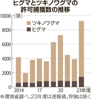 北海道内のヒグマ駆除数が過去最多　2023年度1422頭　環境省まとめ
