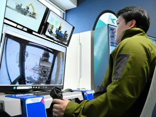 幌延の建機、留萌から操作　興北建設が工事に導入　省人化、安全リスク低減に