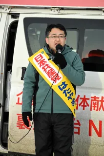 「高市政権を止める」　共産比例・畠山氏、北見で演説