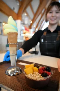 当別の冬限定、甘い楽しみ　ミニソフトやアサイーボウル　道の駅で販売