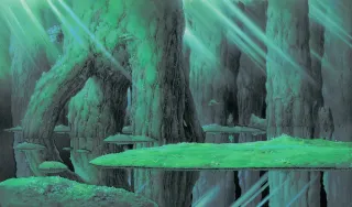 新・山本二三展 アニメーション美術の創造者＞④もののけ姫「シシ神の