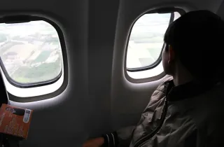 小清水中の21人が空から古里を学ぶ　ふるさと教育チャーター実施	