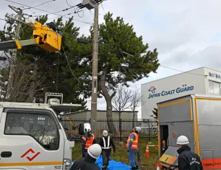 全域停電に備え訓練　北電と海保、函館で連携確認