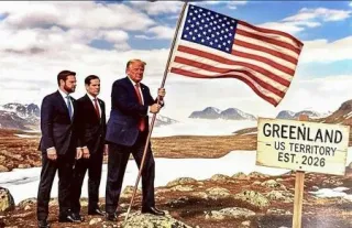 「グリーンランドに米国旗」　AI生成か、トランプ氏投稿