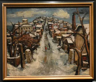 洋画家　小寺健吉画　水彩　ピエロの図　ビアホール　ニュートーキヨー　マッチ箱原画 小樽ゆかりの画家・小寺健吉の油彩、市立美術館に 横浜の男性寄贈 従軍