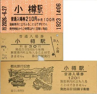 しりべし 鉄道いま昔＞㊾小樽駅の入場券・切符 思い出の一枚、IC化で