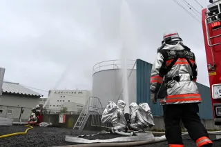 危険物施設出火を想定　小樽市消防署が訓練