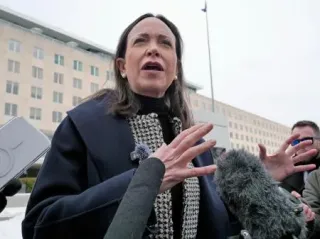 マチャド氏、米長官と会談　ベネズエラ民主化訴え