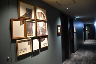 客室の階数を表現したアート。フロアごとにモチーフが異なり、１０階はクマとシカ