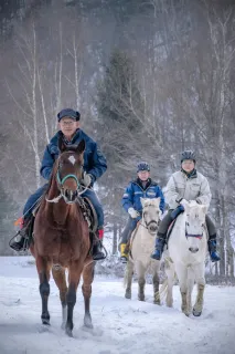 津別の雪原　馬とのんびり　ホーストレッキング研究会
