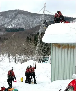 雪下ろし中の事故、訓練で対応確認　消防組合積丹支署